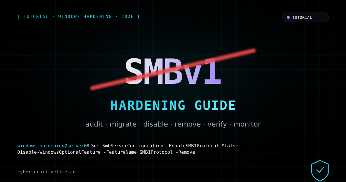 Disable SMBv1 on Windows Server — complete security hardening guide