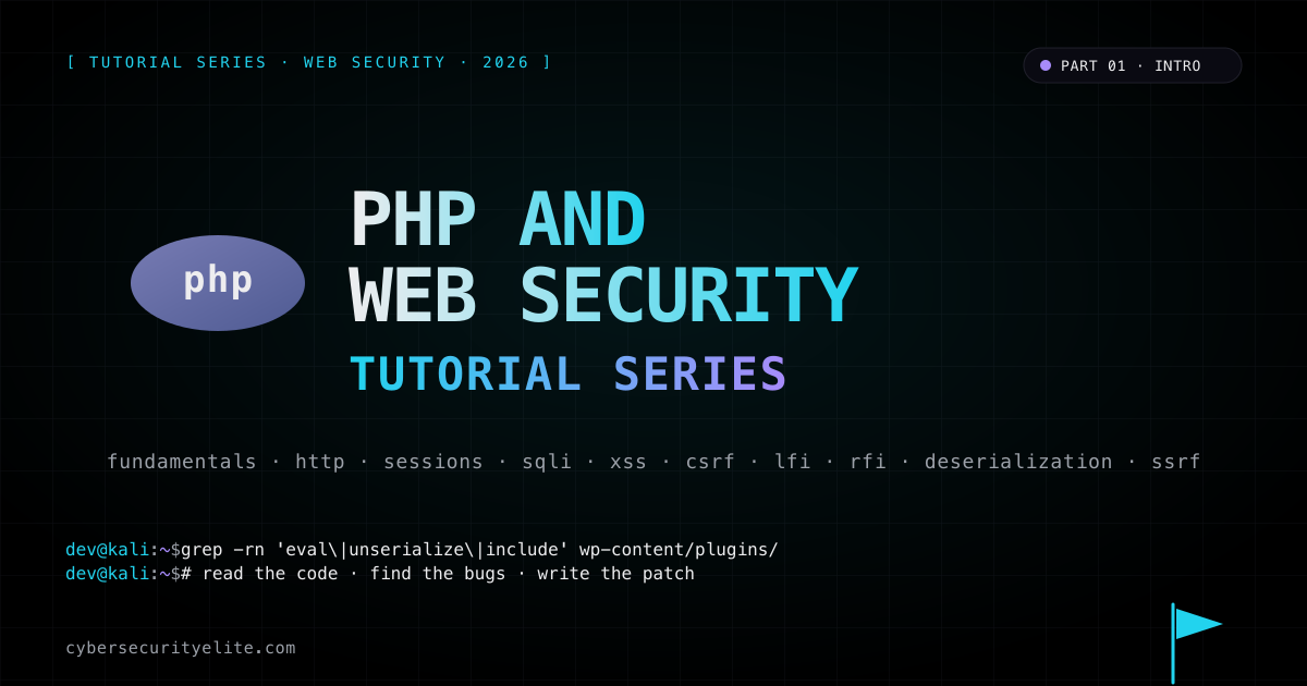 PHP and Web Security Tutorial Series — learning path for cybersecurity professionals