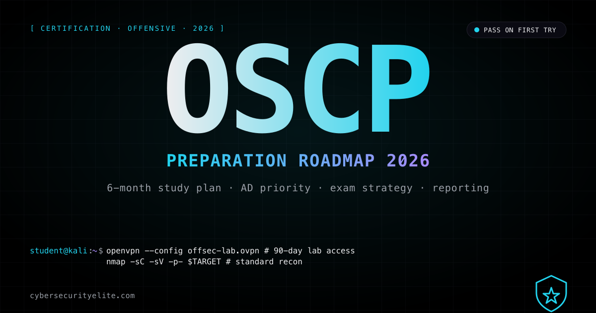 OSCP preparation roadmap 2026 — 6-month study plan and exam strategy