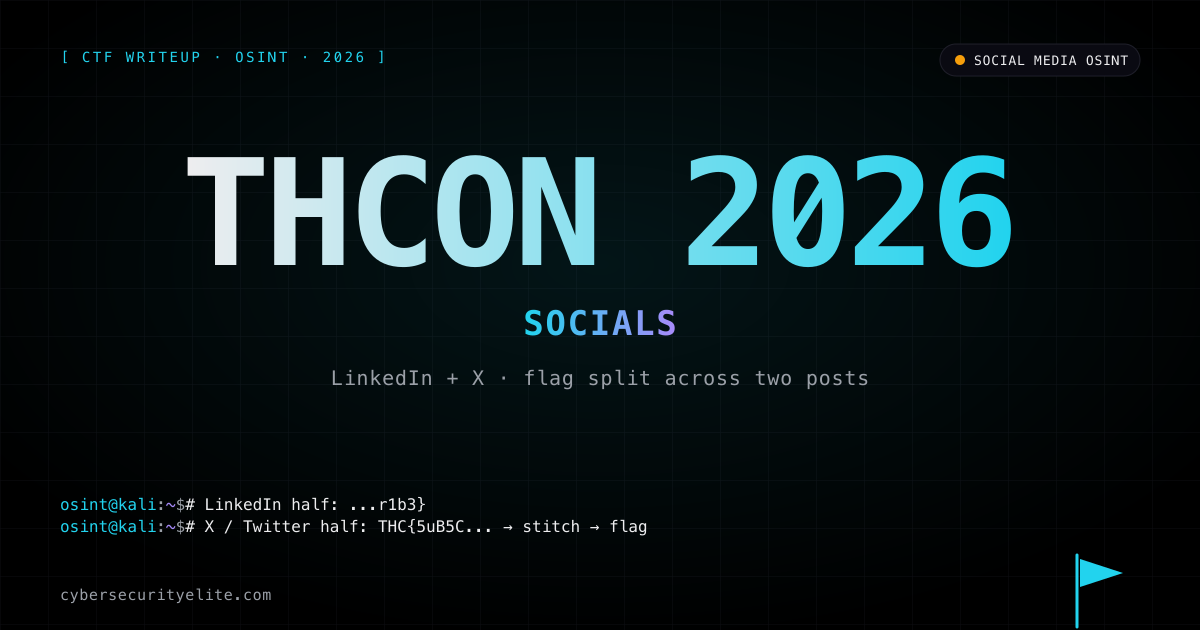 THCON 2026 SOCIALS writeup — CTF challenge breakdown