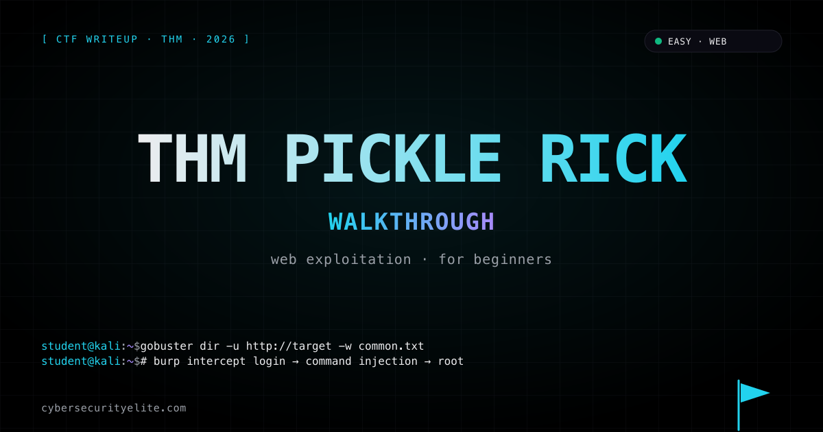 THM PICKLE RICK WALKTHROUGH writeup — CTF challenge breakdown