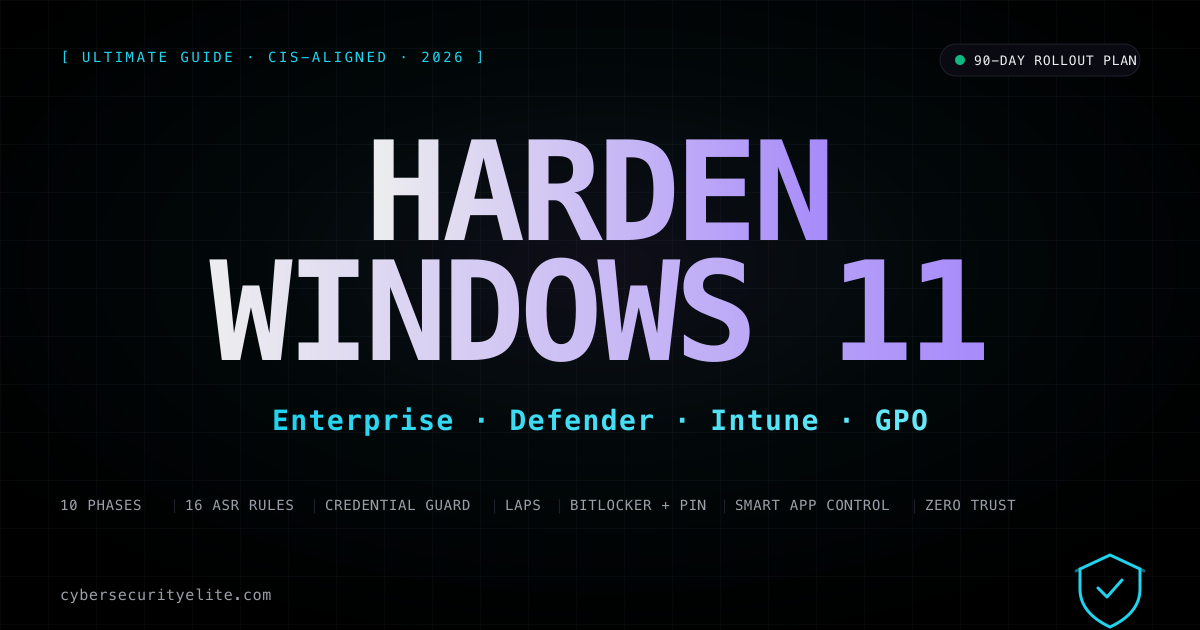 Complete Windows 11 enterprise hardening guide for 2026